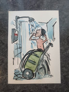 Dj00280 Original drawing finding a public shower