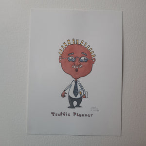 Original Di02359 Traffic planner man 30x40cm artwork