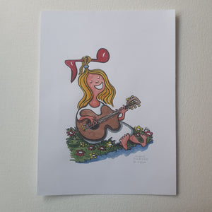 Original Di02364 Music Girl on the Road 30x40cm