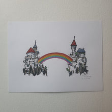 Load image into Gallery viewer, Original Di02378 Rainbow bridge castle 30x40cm artwork