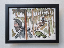 Load image into Gallery viewer, Original Di02730 Hiking through forest illustration
