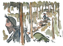 Load image into Gallery viewer, Original Di02730 Hiking through forest illustration