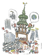 Load image into Gallery viewer, Original Di02745 city debate urbanity illustration