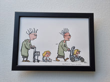 Load image into Gallery viewer, Original Di02747 senior walker kid with phone illustration