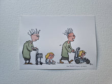 Load image into Gallery viewer, Original Di02747 senior walker kid with phone illustration