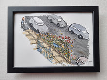 Load image into Gallery viewer, Original Di02826 urban sidewalk biodiversity illustration