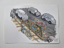 Load image into Gallery viewer, Original Di02826 urban sidewalk biodiversity illustration