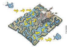 Load image into Gallery viewer, Original Di02830 Disrupted fish maze illustration
