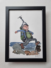 Load image into Gallery viewer, Original Di02844 Hiking between stones illustration