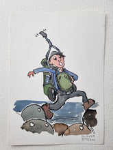 Load image into Gallery viewer, Original Di02844 Hiking between stones illustration