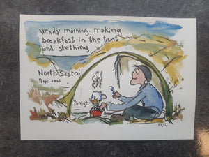 Dj00278 Original illustration cold morning in my tent