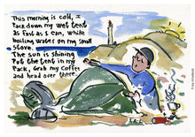 Load image into Gallery viewer, Dj00283 Original drawing Packing down tent morning