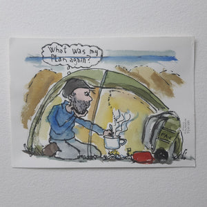 Dj00285 Original drawing Breakfast in tent