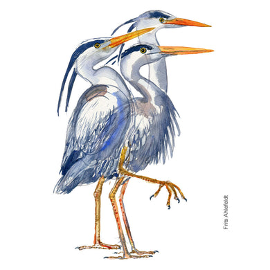 Dw01166 Original Grey heron watercolor