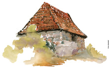 Load image into Gallery viewer, Original Ert017 Stone hut A4 size