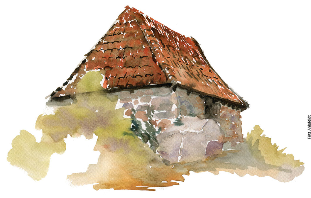 Original Ert017 Stone hut A4 size