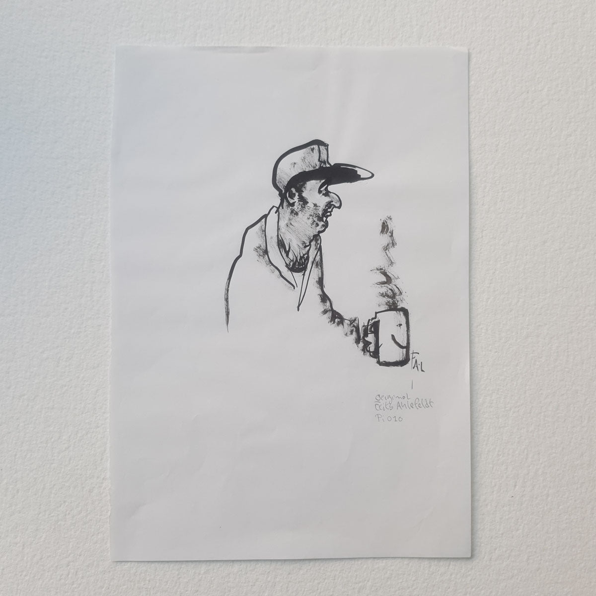 Frit Ink Pi010 Original ink drawing people A4 size – Frits Ahlefeldt Art