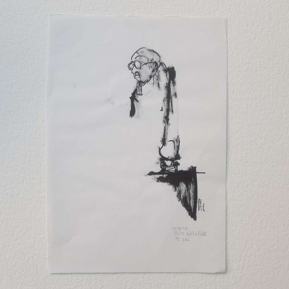 Frit Ink Pi011 Original ink drawing people A4 size – Frits Ahlefeldt Art