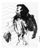 Pi012 Original ink drawing people A4 size