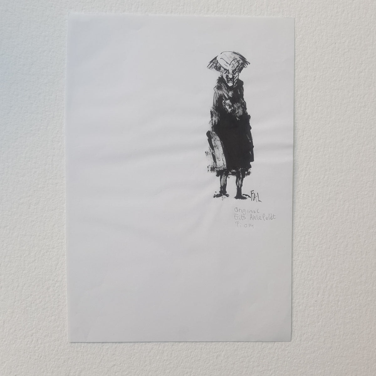 Frit Ink Pi014 Original ink drawing people A4 size – Frits Ahlefeldt Art