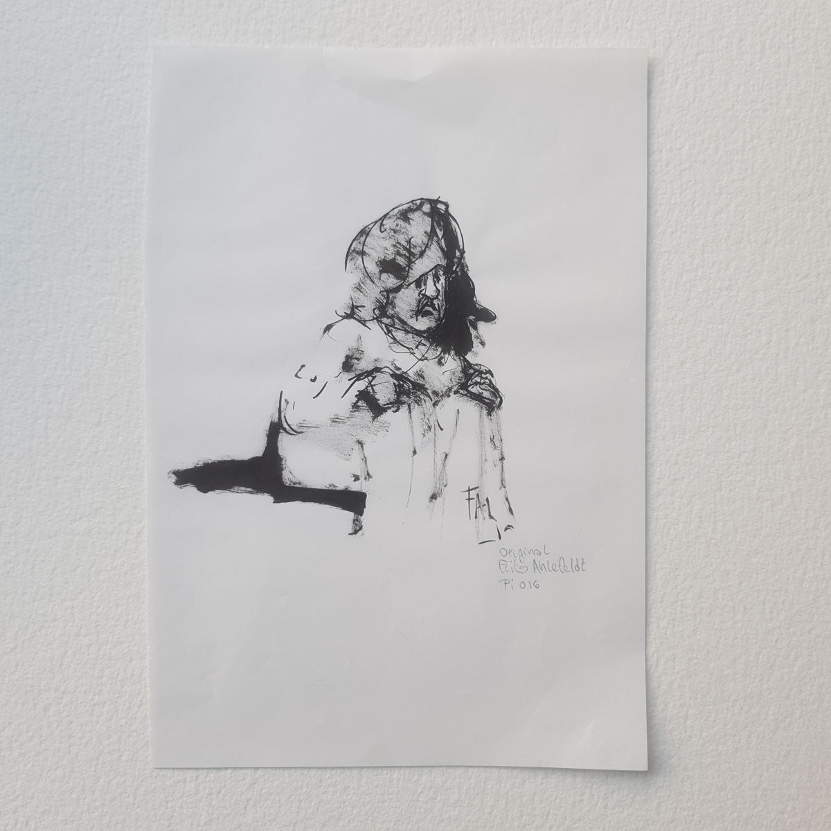 Frit Ink Pi016 Original ink drawing people A4 size – Frits Ahlefeldt Art