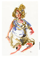 Pw001 Original A4 size Watercolor of people