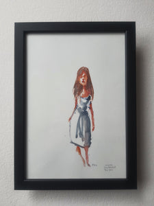 Pw002 Original A4 size Watercolor of people