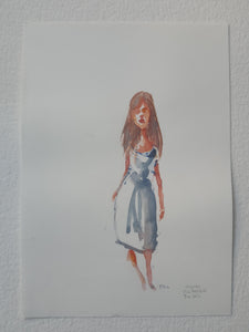 Pw002 Original A4 size Watercolor of people
