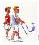 Pw006 Original A4 size Watercolor of people