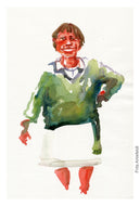 Pw007 Original A4 size Watercolor of people