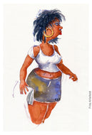 Pw008 Original A4 size Watercolor of people