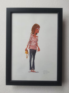 Pw010 Original A4 size Watercolor of people