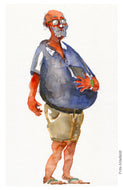Pw013 Original A4 size Watercolor of people