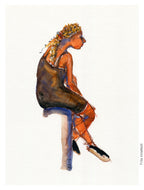 Pw014 Original A4 size Watercolor of people