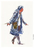 Pw018 Original A4 size Watercolor of people