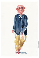 Pw019 Original A4 size Watercolor of people