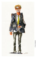Pw022 Original A4 size Watercolor of people