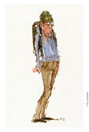 Pw025 Original A4 size Watercolor of people
