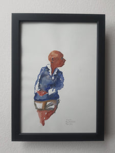 Pw026 Original A4 size Watercolor of people