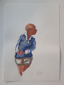 Pw026 Original A4 size Watercolor of people