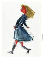 Pw028 Original A4 size Watercolor of people