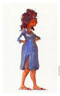 Pw030 Original A4 size Watercolor of people