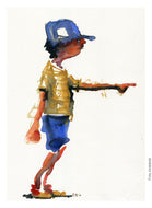 Pw031 Original A4 size Watercolor of people