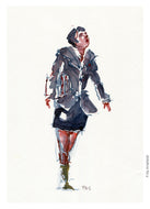 Pw032 Original A4 size Watercolor of people