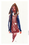 Pw033 Original A4 size Watercolor of people