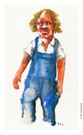 Pw037 Original A4 size Watercolor of people