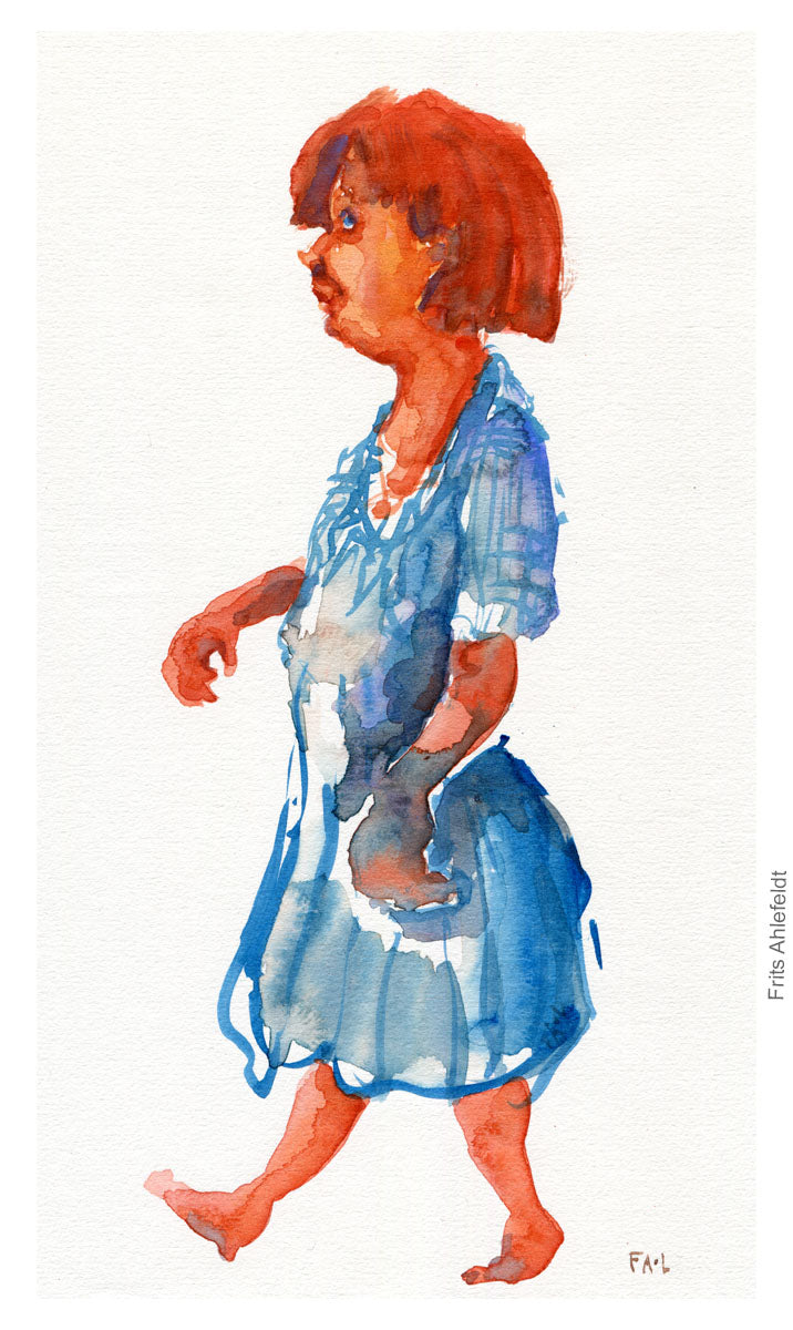 Pw041 Original A4 size Watercolor of people