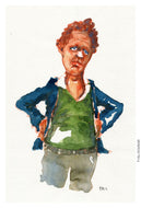 Pw042 Original A4 size Watercolor of people