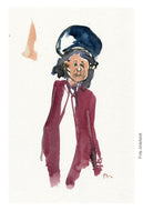 Pw044 Original A4 size Watercolor of people