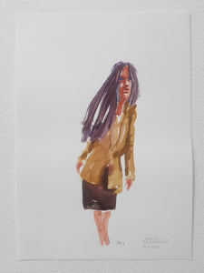 Pw046 Original A4 size Watercolor of people